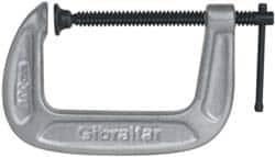 Gibraltar - Light-Duty 2-1/2" Max Opening, 1-7/16" Throat Depth, Cast Iron Standard C-Clamp - 600 Lb Capacity, 0" Min Opening, Standard Throat Depth, Malleable Cast Iron Screw - Benchmark Tooling