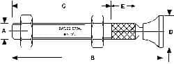 De-Sta-Co - 1/2-13 Carbon Steel Hex Head Tip Clamp Spindle Assembly - 63.5mm Thread Length, 72.14mm OAL, Flat Tip Cap, 3/4" Tip Surface Diam, Use with Toggle Clamps - Benchmark Tooling