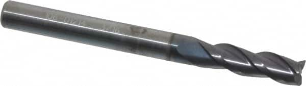 ProMax - 3/16", 3 Flute, Single End, Solid Carbide, 0.01" Corner Radius End Mill - 2" OAL, 35° Helix, Right Hand Flute, 5/8" LOC, Right Hand Cut - Benchmark Tooling