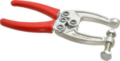 De-Sta-Co - 1556.88 N Load Capacity, 1.77" Throat Depth, 6.03" OAL, Carbon Steel, C Style Plier Clamp - 2.8" Max Jaw Capacity, M8x1.5 Spindle, 2.8" Open Throat Height, Red Handle, Spindle End - Benchmark Tooling