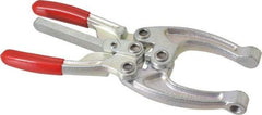 De-Sta-Co - 5337.87 N Load Capacity, 2.56" Throat Depth, 9.19" OAL, Carbon Steel, C Style Plier Clamp - M10x1.25 Spindle, 4.06" Open Throat Height, Red Handle, Spindle End - Benchmark Tooling