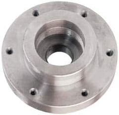 Buck Chuck Company - Adapter Back Plate for 6" Diam Self Centering Lathe Chucks - 2-3/16 - 10 Mount, 2.192" Through Hole Diam, 4.906mm ID, 6-1/2" OD, 0.947" Flange Height, Steel - Benchmark Tooling