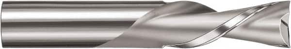 SGS - 1/2" Cutting Diam x 1-1/4" Length of Cut, 2 Flute, Downcut Spiral Router Bit - Uncoated, Right Hand Cut, Solid Carbide, 3" OAL x 1/2" Shank Diam, Square End - Benchmark Tooling