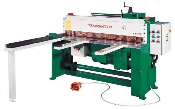 Tennsmith - 73 Inch Long Blade, Electric Power Floor Shear - 92 Inch Wide x 27 Inch Deep x 56 Inch High, 0.0787 Inch Stainless Steel Capacity, 0.1378 Inch Mild Steel Capacity, 30 Inch Back Gauge Range - Benchmark Tooling