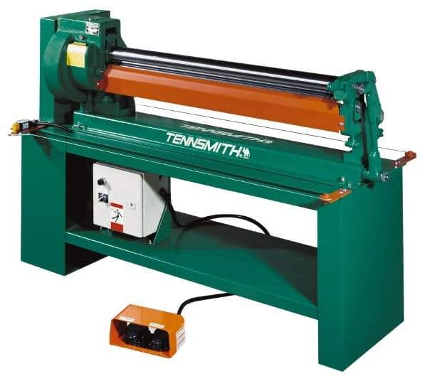 Tennsmith - 20 Gauge Max Stainless Steel Capacity, 49 Inch Max Forming Width, Floor Machine, Electric Slip Roll - 3/4 hp, 77 Inch Overall Width, x 50 Inch Overall Height, 3 Inch Slip Roll Diameter, 3/8, 1/2, 5/8 Inch Wire Groove Width, 230/460 Voltage - Benchmark Tooling