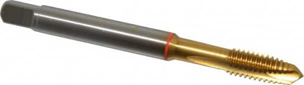 Guhring - 3/8-16 UNC, 3 Flute, TiN Finish, Powdered Metal Spiral Point Tap - Plug Chamfer, Right Hand Thread, 3-15/16" OAL, 3/4" Thread Length, 0.381" Shank Diam, 2B Class of Fit, Series 3992 - Exact Industrial Supply
