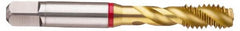 Guhring - #5-44 UNF 3 Flute 2B Modified Bottoming Spiral Flute Tap - Powdered Metal, TiN Finish, 2.205" OAL, Right Hand Flute, Right Hand Thread, Series 3995 - Exact Industrial Supply