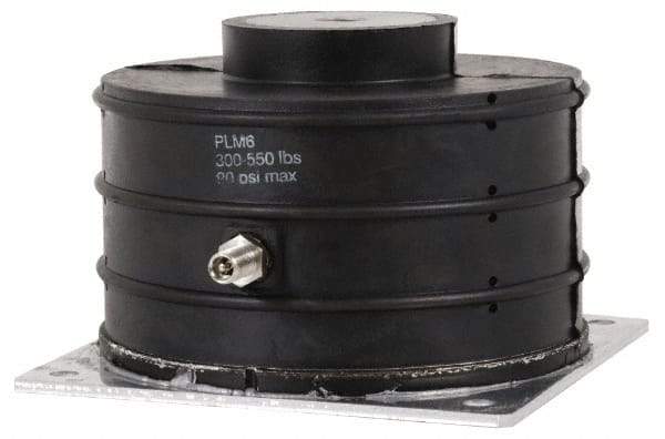 Tech Products - 1/2-13 Bolt Thread, 6-3/4" Long x 6.88" Wide x 3-1/2" High Pneumatic Stud Mount Leveling Pad & Mount - 1,200 Max Lb Capacity, 6.74" Base Diam - Benchmark Tooling