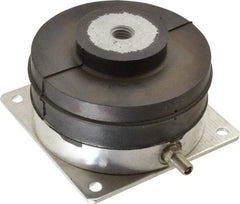 Tech Products - 1/2-13 Bolt Thread, 4-1/8" Long x 4.19" Wide x 2-1/2" High Pneumatic Stud Mount Leveling Pad & Mount - 300 Max Lb Capacity, 4.14" Base Diam - Benchmark Tooling