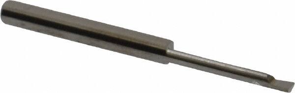 Accupro - 0.08" Min Bore Diam, 0.6" Max Bore Depth, 1/8 Shank Diam, Corner Radius Boring Bar - 0.003 to 0.005" Corner Radius, Right Hand Cut, Solid Carbide, Bright Finish - Exact Industrial Supply