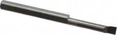 Accupro - 0.11" Min Bore Diam, 0.6" Max Bore Depth, 1/8 Shank Diam, Corner Radius Boring Bar - 0.003 to 0.005" Corner Radius, Right Hand Cut, Solid Carbide, Bright Finish - Exact Industrial Supply