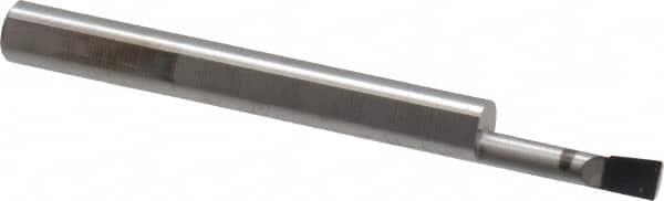 Accupro - 0.12" Min Bore Diam, 1/2" Max Bore Depth, 3/16 Shank Diam, Corner Radius Boring Bar - 0.005 to 0.008" Corner Radius, Right Hand Cut, Solid Carbide, Bright Finish - Exact Industrial Supply