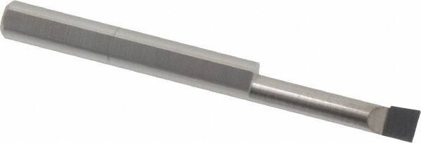 Accupro - 0.16" Min Bore Diam, 3/4" Max Bore Depth, 3/16 Shank Diam, Corner Radius Boring Bar - 0.005 to 0.008" Corner Radius, Right Hand Cut, Solid Carbide, Bright Finish - Exact Industrial Supply