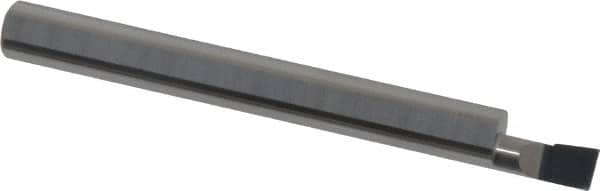 Accupro - 0.18" Min Bore Diam, 0.35" Max Bore Depth, 1/4 Shank Diam, Corner Radius Boring Bar - 0.005 to 0.008" Corner Radius, Right Hand Cut, Solid Carbide, Bright Finish - Exact Industrial Supply