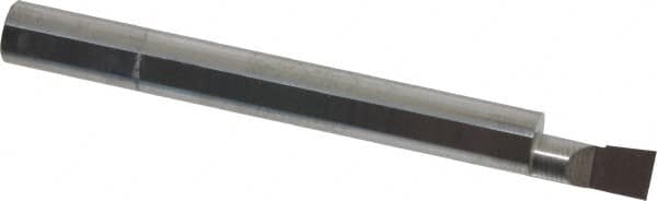 Accupro - 0.2" Min Bore Diam, 0.4" Max Bore Depth, 1/4 Shank Diam, Corner Radius Boring Bar - 0.005 to 0.008" Corner Radius, Right Hand Cut, Solid Carbide, Bright Finish - Exact Industrial Supply