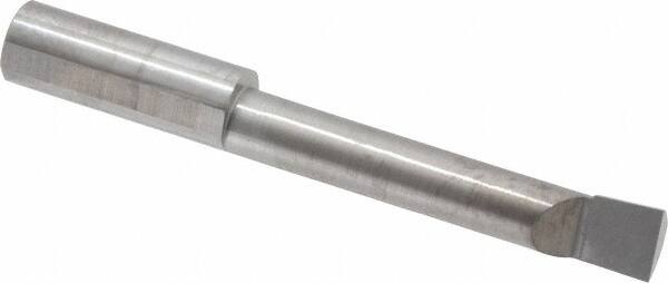 Accupro - 0.29" Min Bore Diam, 1.6" Max Bore Depth, 5/16 Shank Diam, Corner Radius Boring Bar - 0.005 to 0.008" Corner Radius, Right Hand Cut, Solid Carbide, Bright Finish - Exact Industrial Supply