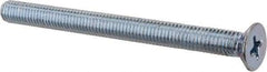 Value Collection - M5x0.80 Metric Coarse, 60mm OAL Phillips Drive Machine Screw - Flat Head, Grade 4.8 Steel, Zinc-Plated Finish, Without Washer - Benchmark Tooling