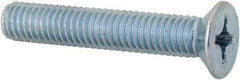 Value Collection - M6x1.00 Metric Coarse, 35mm OAL Phillips Drive Machine Screw - Flat Head, Grade 4.8 Steel, Zinc-Plated Finish, Without Washer - Benchmark Tooling