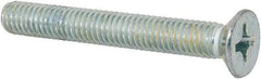 Value Collection - M6x1.00 Metric Coarse, 45mm OAL Phillips Drive Machine Screw - Flat Head, Grade 4.8 Steel, Zinc-Plated Finish, Without Washer - Benchmark Tooling