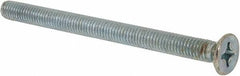 Value Collection - M6x1.00 Metric Coarse, 80mm OAL Phillips Drive Machine Screw - Flat Head, Grade 4.8 Steel, Zinc-Plated Finish, Without Washer - Benchmark Tooling