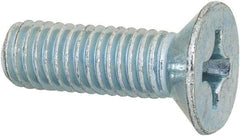 Value Collection - M8x1.25 Metric Coarse, 25mm OAL Phillips Drive Machine Screw - Flat Head, Grade 4.8 Steel, Zinc-Plated Finish, Without Washer - Benchmark Tooling