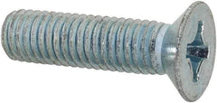 Value Collection - M8x1.25 Metric Coarse, 30mm OAL Phillips Drive Machine Screw - Flat Head, Grade 4.8 Steel, Zinc-Plated Finish, Without Washer - Benchmark Tooling