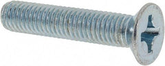 Value Collection - M8x1.25 Metric Coarse, 40mm OAL Phillips Drive Machine Screw - Flat Head, Grade 4.8 Steel, Zinc-Plated Finish, Without Washer - Benchmark Tooling