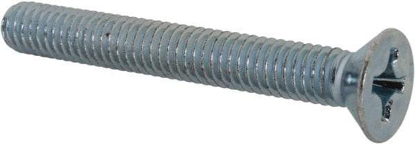 Value Collection - 5/16-18 UNC, 2-1/2" OAL Phillips Drive Machine Screw - Flat Head, Grade J82 Steel, Zinc-Plated Finish, Without Washer - Benchmark Tooling