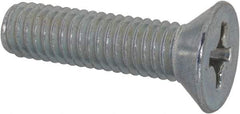 Value Collection - 3/8-16 UNC, 1-1/2" OAL Phillips Drive Machine Screw - Flat Head, Grade J82 Steel, Zinc-Plated Finish, Without Washer - Benchmark Tooling
