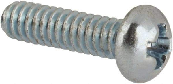 Value Collection - #2-56 UNC, 5/16" Length Under Head Phillips Drive Machine Screw - Round Head, Grade J82 Steel, Zinc-Plated Finish, Without Washer - Benchmark Tooling