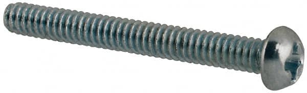 Value Collection - #2-56 UNC, 3/4" Length Under Head Phillips Drive Machine Screw - Round Head, Grade J82 Steel, Zinc-Plated Finish, Without Washer - Benchmark Tooling