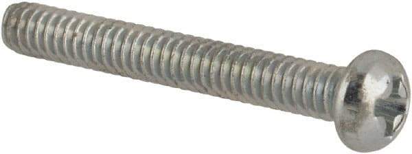 Value Collection - #3-48 UNC, 3/4" Length Under Head Phillips Drive Machine Screw - Round Head, Grade J82 Steel, Zinc-Plated Finish, Without Washer - Benchmark Tooling