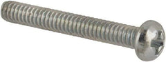 Value Collection - #3-48 UNC, 3/4" Length Under Head Phillips Drive Machine Screw - Round Head, Grade J82 Steel, Zinc-Plated Finish, Without Washer - Benchmark Tooling