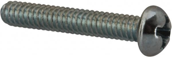 Value Collection - #5-40 UNC, 3/4" Length Under Head Phillips Drive Machine Screw - Round Head, Grade J82 Steel, Zinc-Plated Finish, Without Washer - Benchmark Tooling