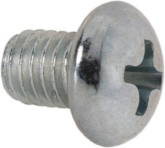 Value Collection - #10-32 UNF, 1/4" Length Under Head Phillips Drive Machine Screw - Round Head, Grade J82 Steel, Zinc-Plated Finish, Without Washer - Benchmark Tooling