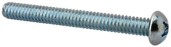 Value Collection - 1/4-20 UNC, 2-1/4" Length Under Head Phillips Drive Machine Screw - Round Head, Grade J82 Steel, Zinc-Plated Finish, Without Washer - Benchmark Tooling