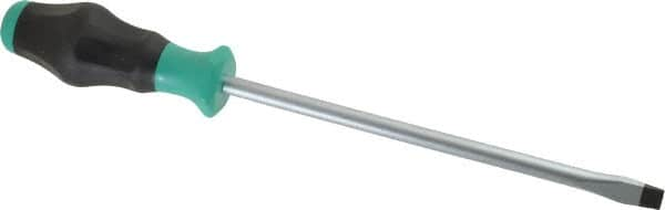 Wera - 312mm OAL Standard Slotted Screwdriver - 200mm Blade Length, Round Shank, Ergonomic Handle - Benchmark Tooling