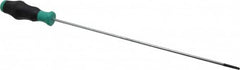 Wera - 398mm OAL Standard Slotted Screwdriver - 300mm Blade Length, Round Shank, Ergonomic Handle - Benchmark Tooling