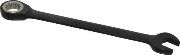 Proto - 1/2" 12 Point Combination Wrench - 15° Head Angle, 7" OAL, Steel, Black Chrome Finish - Benchmark Tooling