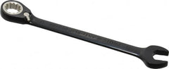 Proto - 15mm 12 Point Combination Wrench - 15° Head Angle, 7-7/8" OAL, Steel, Black Chrome Finish - Benchmark Tooling