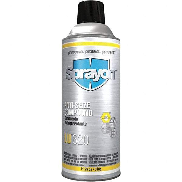 Sprayon - 8 oz Bottle Extreme Pressure Anti-Seize Lubricant - Nickel/Aluminum/Copper, -17.77 to 1,204°C, Copper Colored, Water Resistant - Benchmark Tooling