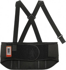 Ergodyne - Size 3XL, Elastic Belt with Adjustable Shoulder Straps - 46 to 52" Waist, 9" Wide, Detachable Strap, Black - Benchmark Tooling