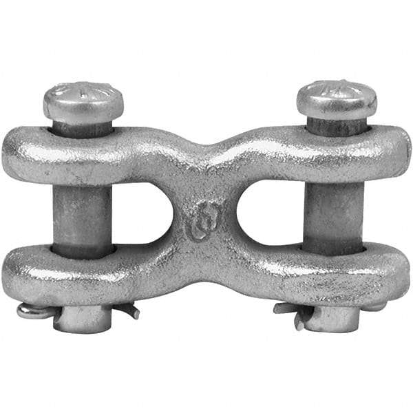 Campbell - Zinc Plated Forged Steel Double Clevis Link - 1/4" Diameter, 3,900 Lb Load Limit - Benchmark Tooling