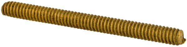 Value Collection - #2-56 1" OAL Fully Threaded Stud - Brass, Plain Finish - Benchmark Tooling