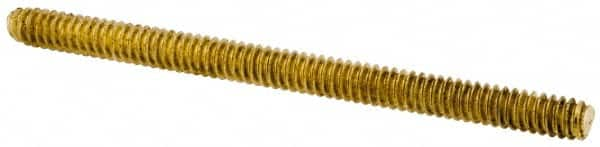 Value Collection - #6-32 2" OAL Fully Threaded Stud - Brass, Plain Finish - Benchmark Tooling