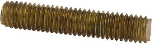 Value Collection - #10-32 1" OAL Fully Threaded Stud - Brass, Plain Finish - Benchmark Tooling