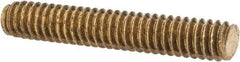 Value Collection - 1/4-20 1-1/2" OAL Fully Threaded Stud - Brass, Plain Finish - Benchmark Tooling