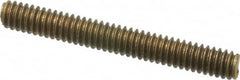 Value Collection - 1/4-20 2" OAL Fully Threaded Stud - Brass, Plain Finish - Benchmark Tooling