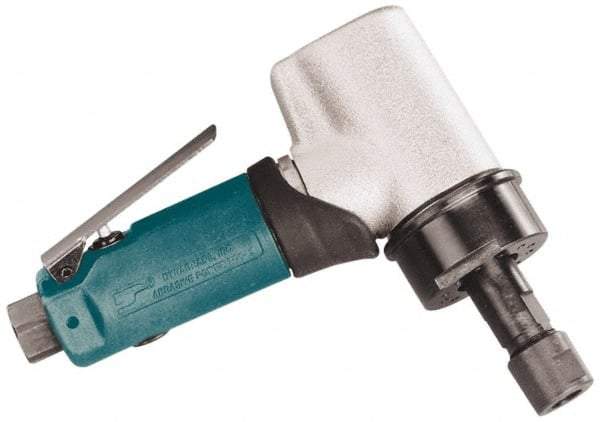 Dynabrade - 1/4" Collet, Angle Handle, Air Angle Die Grinder - 18,000 RPM, Front Exhaust, 35 CFM, 0.7 hp, 90 psi, 1/4 NPT Inlet - Benchmark Tooling