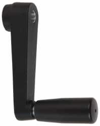 Value Collection - 0.91" Hub Diam x 0.55" Hub Height Crank Handle - 3/8" Round Bore, Aluminum Black Powder Crank Body - Benchmark Tooling